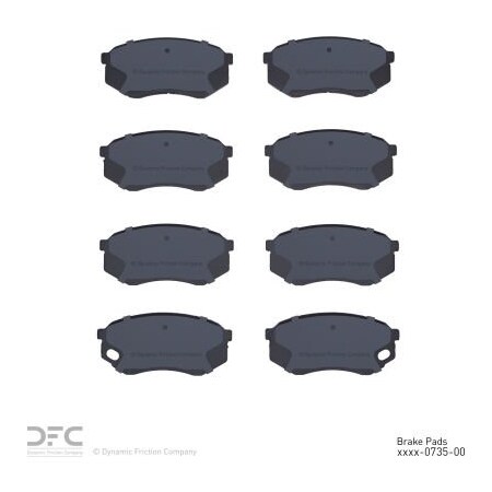 Dynamic Friction Co DFC 3000 Semi-Metallic Brake Pads - 1311-0735-00